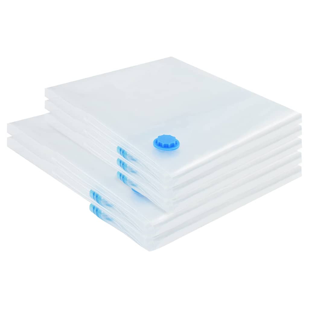 Sacchetti per Stoccaggio 5 pcs Trasparente e Blu 130 x 100 cm