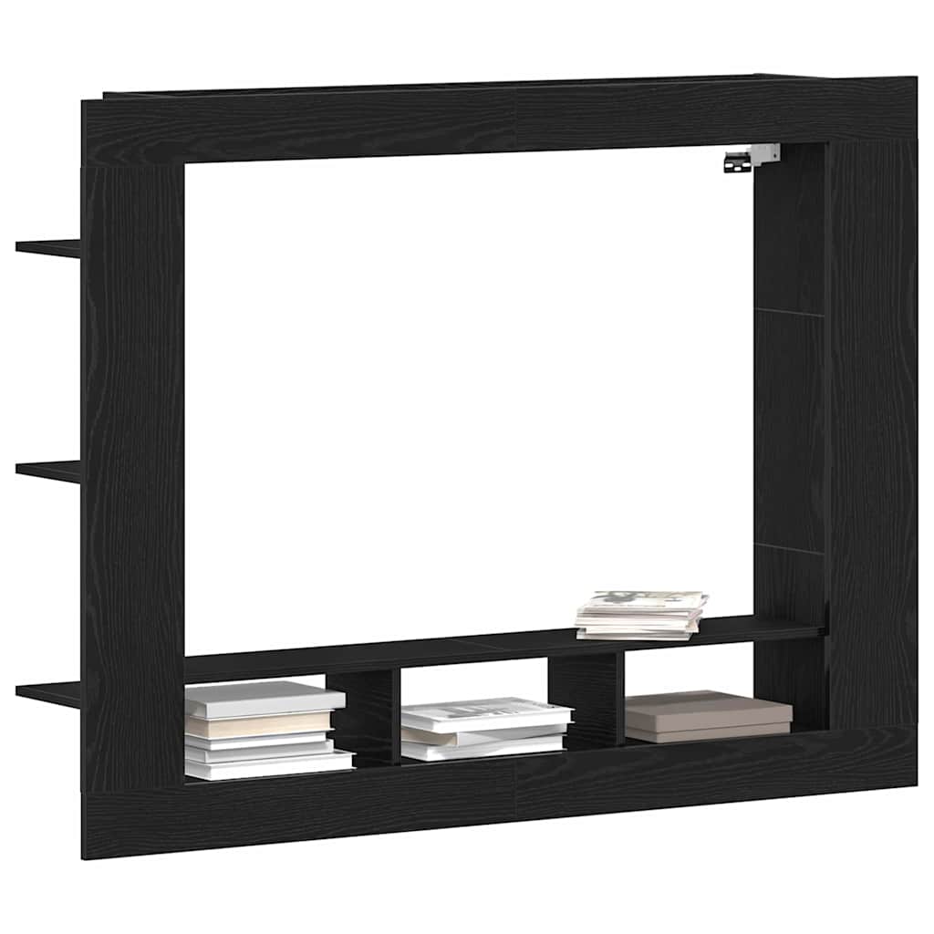 Mobile TV Rovere nero 152 x 22 x 113 cm Legno multistrato