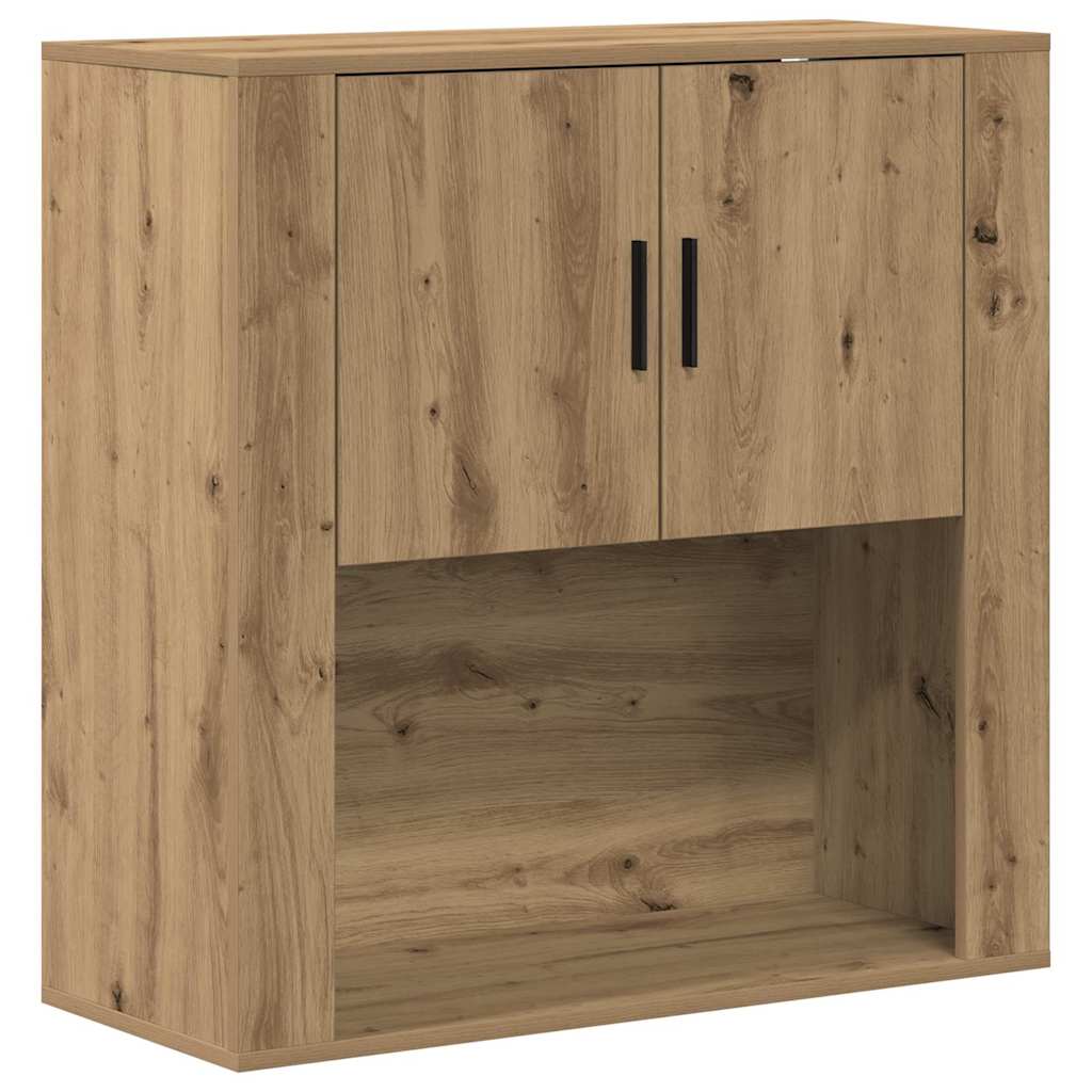 Armadietto a muro con porta rovere artigianale 80 x 33 x 80 cm