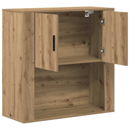 Armadietto a muro con porta rovere artigianale 80 x 33 x 80 cm