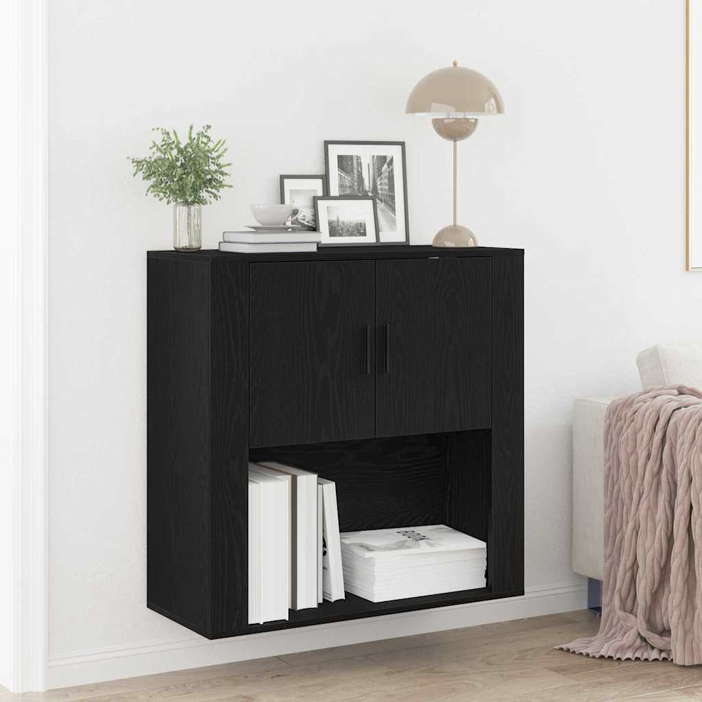 Armadietto a muro Rovere Nero 80 x 33 x 80 cm Legno multistrato