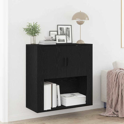 Armadietto a muro Rovere Nero 80 x 33 x 80 cm Legno multistrato