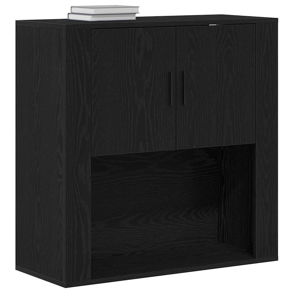 Armadietto a muro Rovere Nero 80 x 33 x 80 cm Legno multistrato