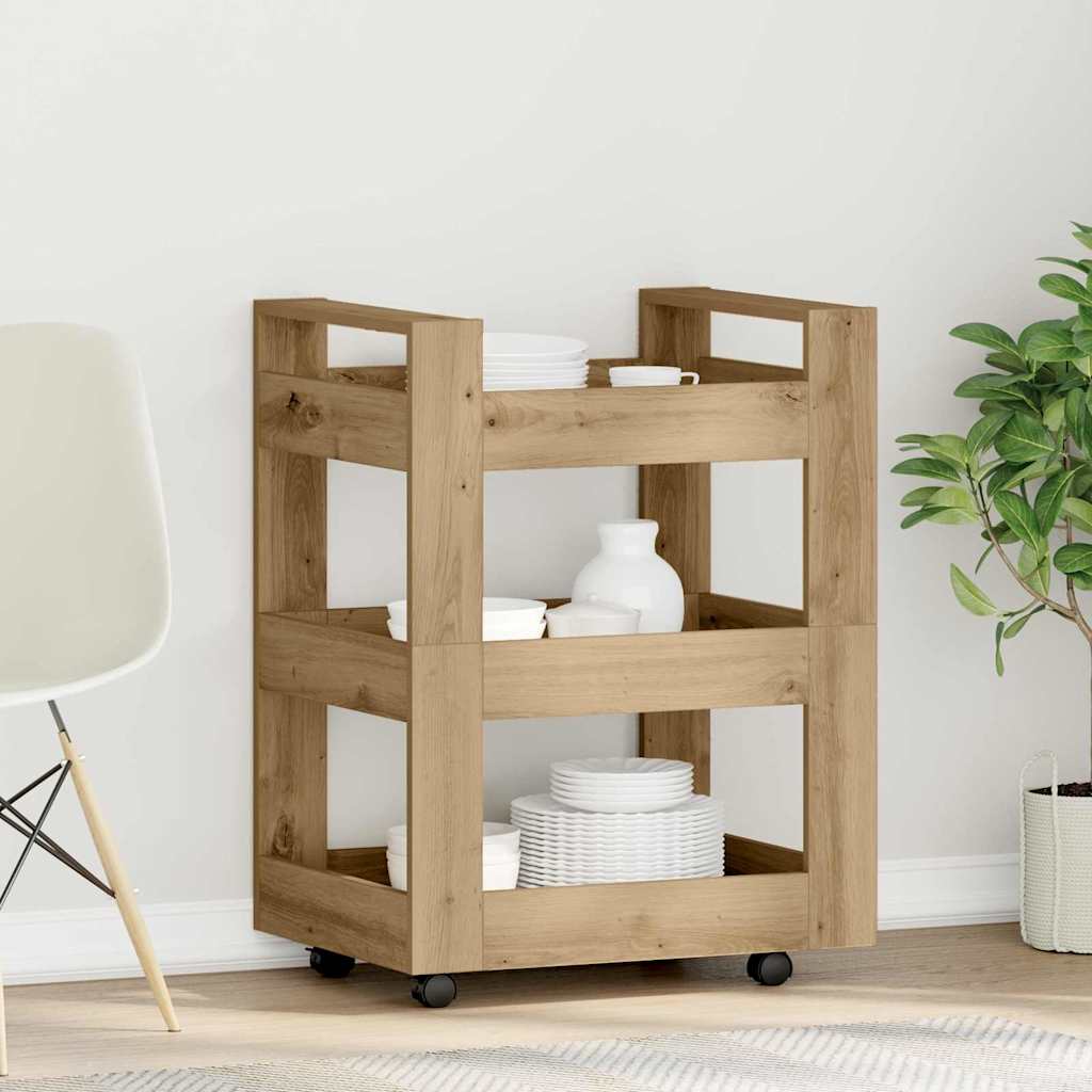 Carrello da Cucina rovere artigianale 60 x 45 x 80 cm