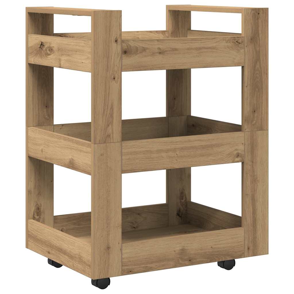 Carrello da Cucina rovere artigianale 60 x 45 x 80 cm