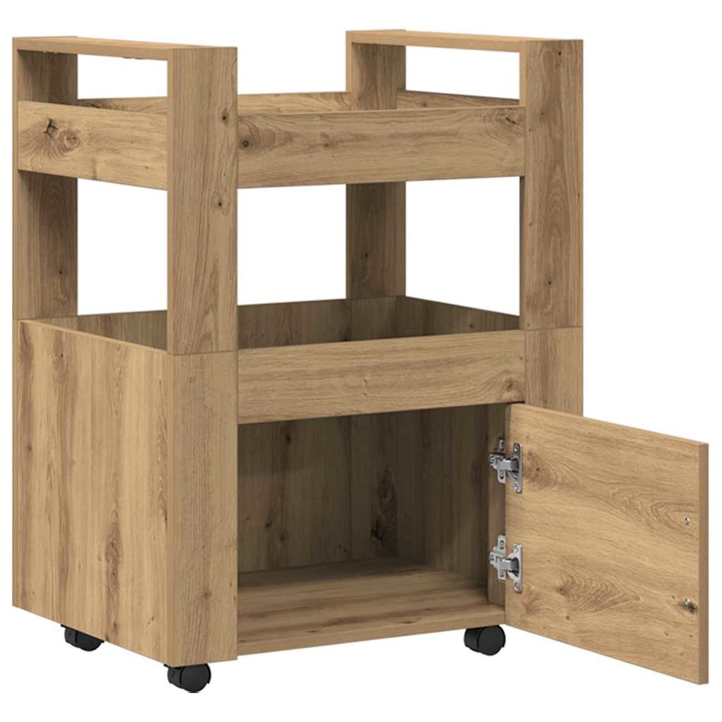 Carrello da Cucina rovere artigianale 60 x 45 x 80 cm