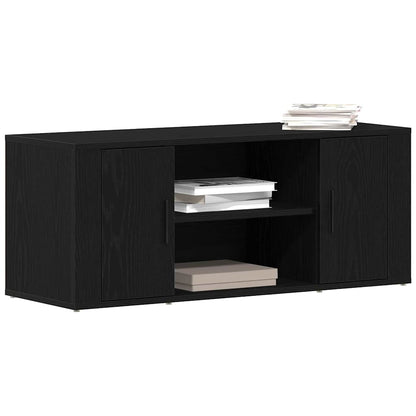Mobile TV Rovere Nero 100 x 35 x 40 cm Legno multistrato