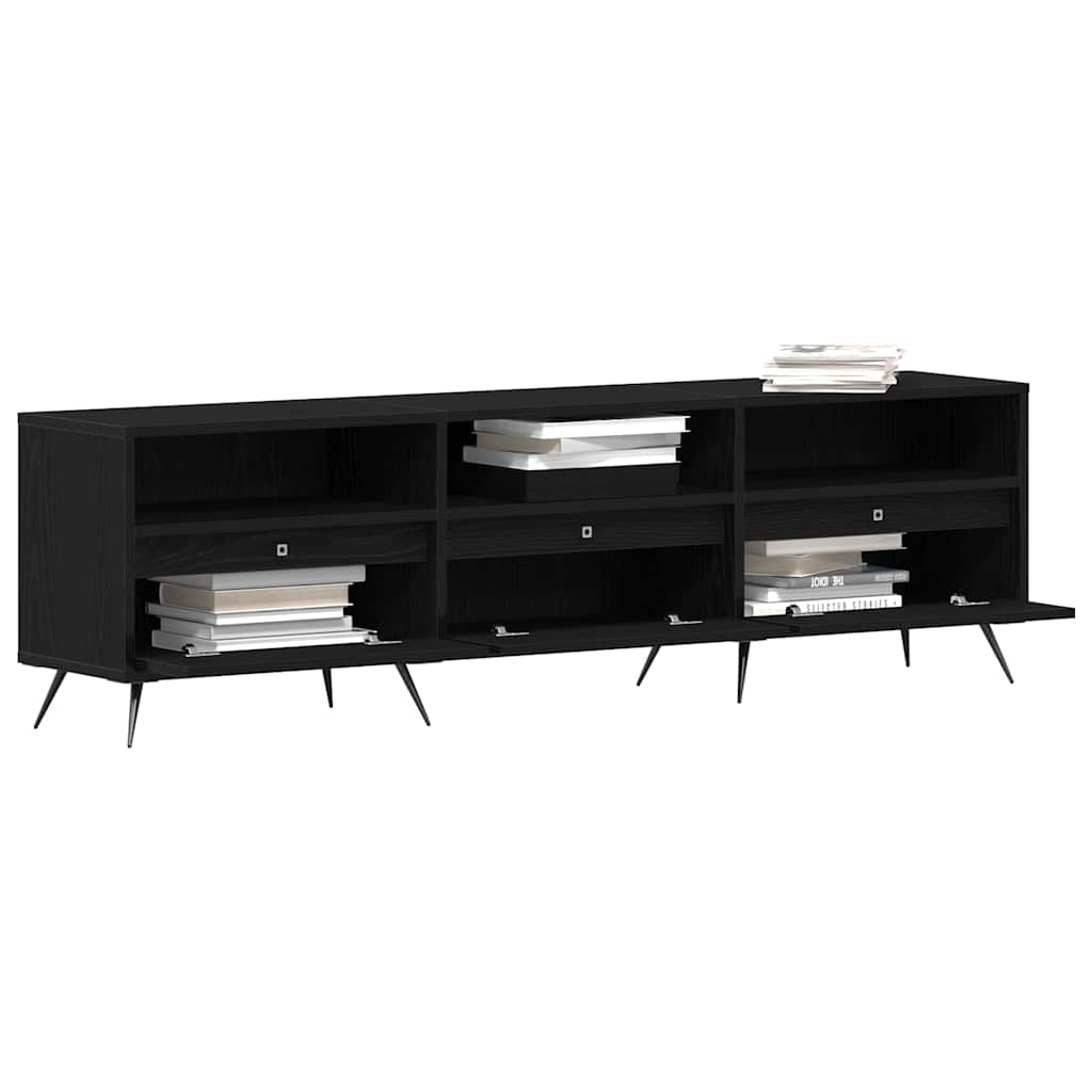 Mobile TV Rovere nero 150 x 30 x 44,5 cm Legno multistrato