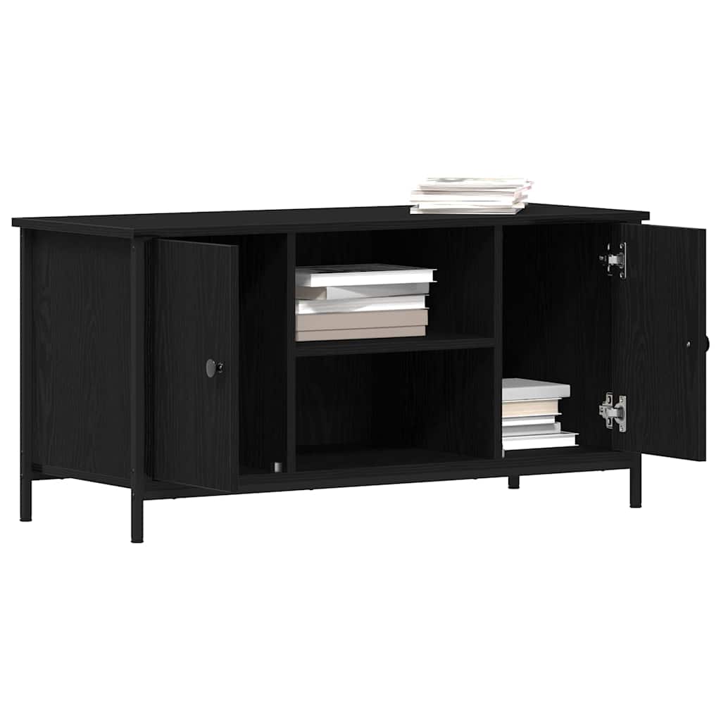 Mobile TV Rovere Nero 100 x 40 x 50 cm Legno multistrato