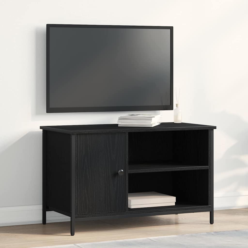 Mobile TV Rovere nero 80 x 40 x 50 cm Legno multistrato