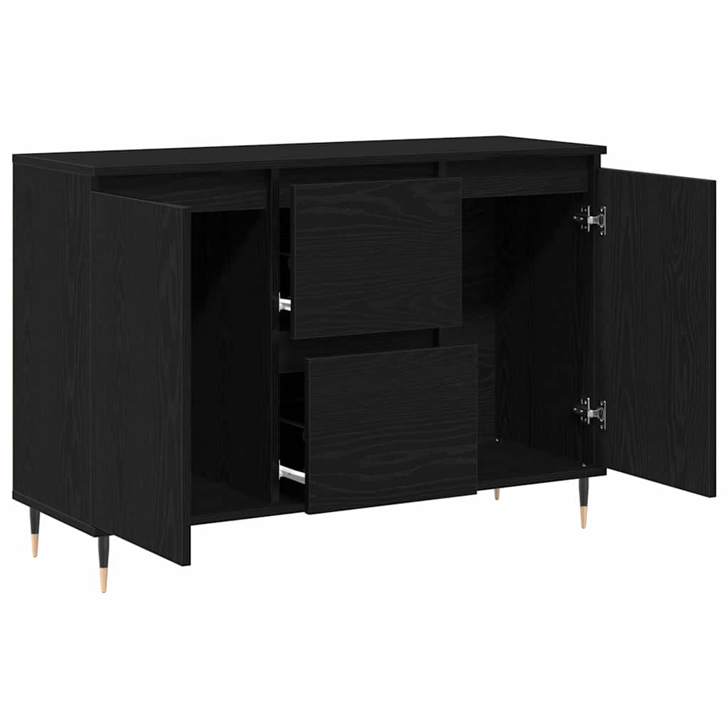 Credenza Rovere Nero 101,5 x 35 x 70 cm Legno multistrato