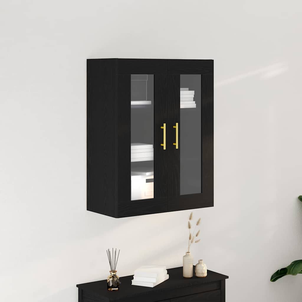 Armadietto a muro Rovere Nero 69,5 x 34 x 90 cm