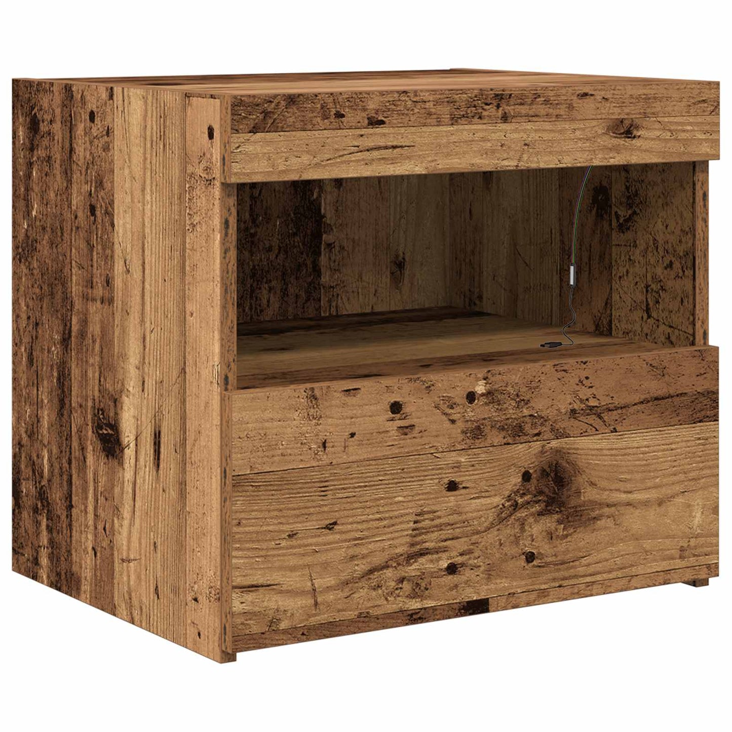 Armadio da Notte con cassetto Legno vecchio 50 x 40 x 45 cm