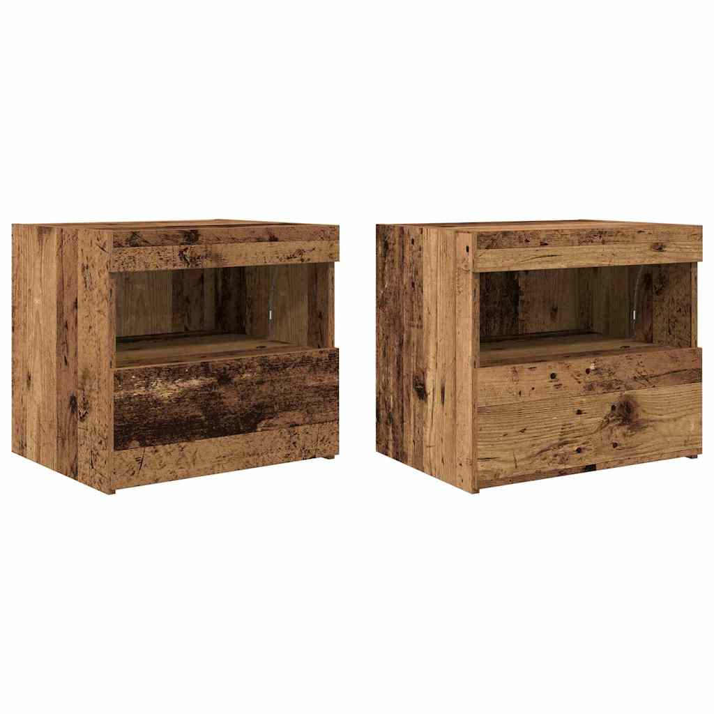 Armadio da Notte 2 pcs Legno vecchio 50 x 40 x 45 cm