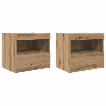 Armadio da Notte 2 pcs Rovere artigianale 50 x 40 x 45 cm