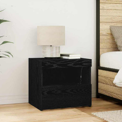 Armadio da Notte Rovere Nero 50 x 40 x 45 cm Legno multistrato