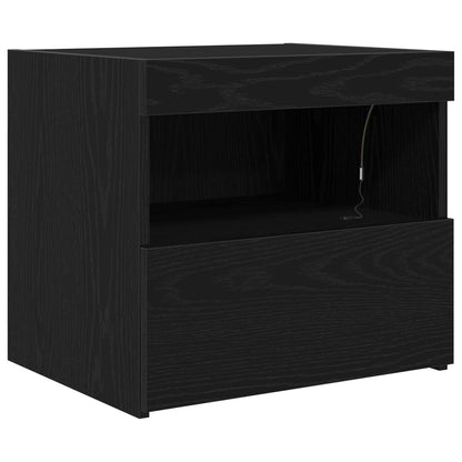 Armadio da Notte Rovere Nero 50 x 40 x 45 cm Legno multistrato