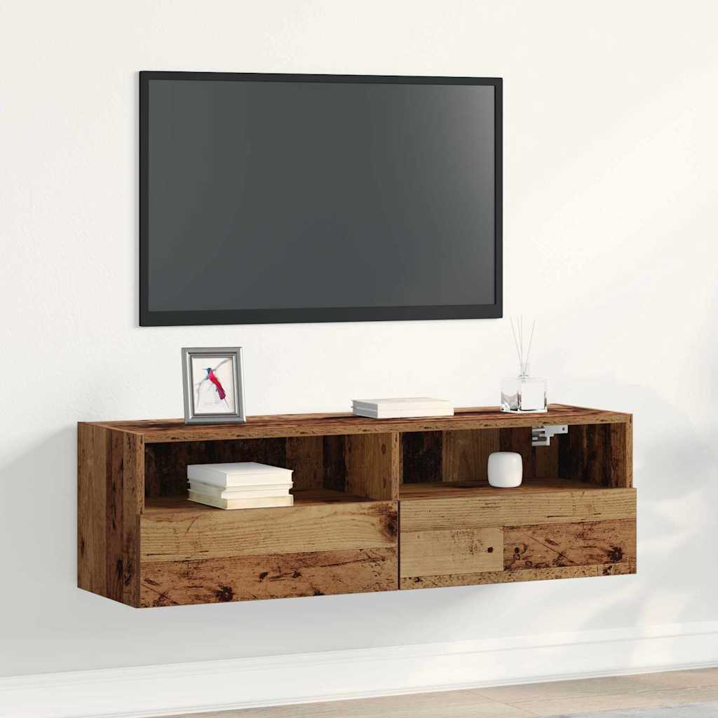 Mobile TV da parete Legno vecchio 100 x 30 x 30 cm