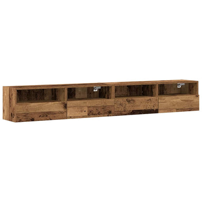 Mobile TV da parete 2 pcs Legno vecchio 100 x 30 x 30 cm