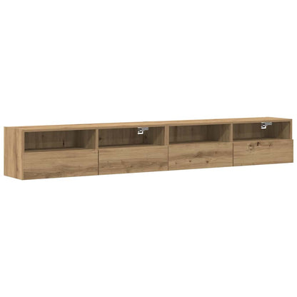 Mobile TV da parete 2 pcs rovere artigianale 100 x 30 x 30 cm