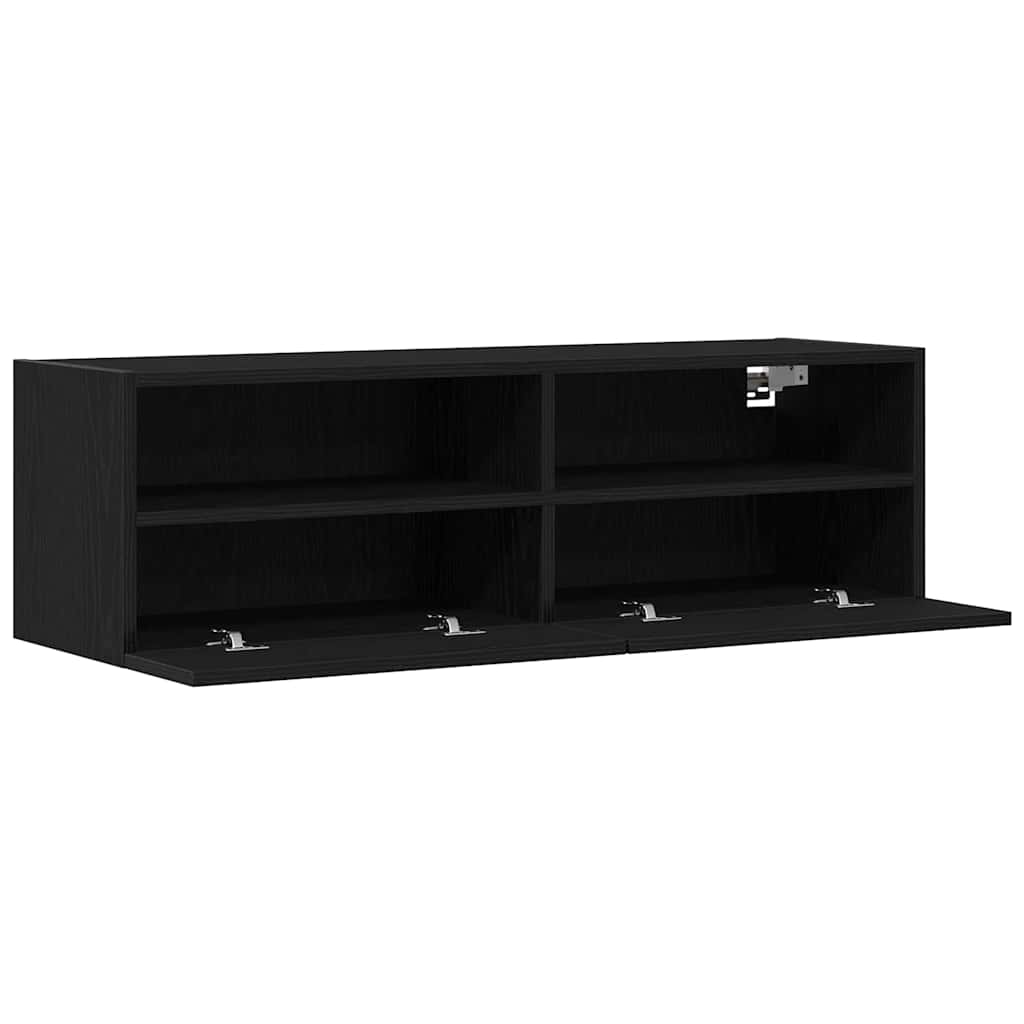 Mobile TV da parete Rovere Nero 100 x 30 x 30 cm