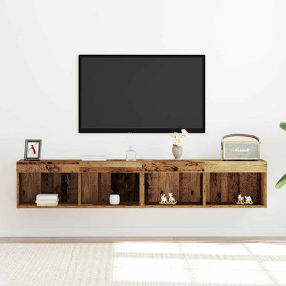 Set mobile TV con led 2 pcs Legno vecchio 80 x 30 x 30 cm