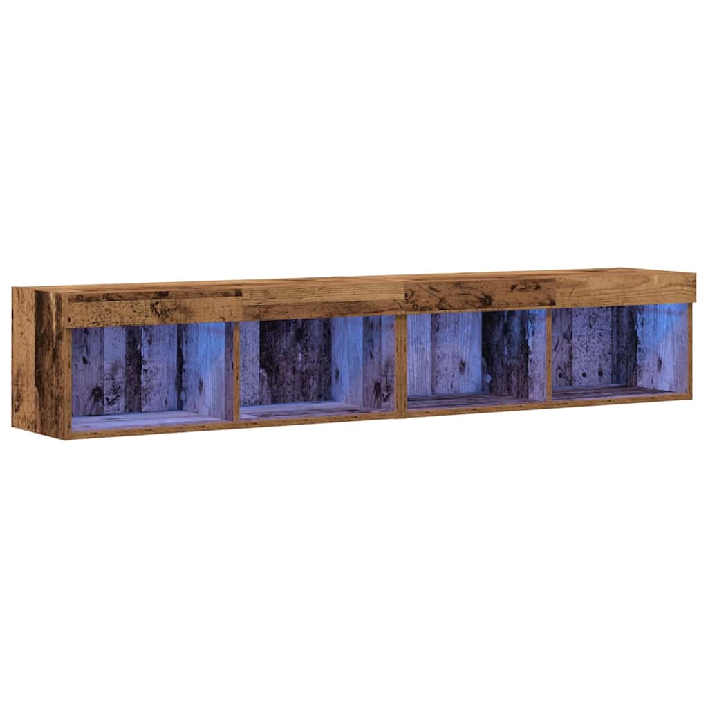 Set mobile TV con led 2 pcs Legno vecchio 80 x 30 x 30 cm
