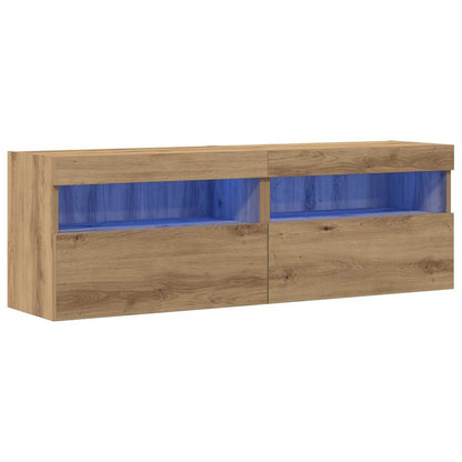 Mobile TV da parete 2 pcs rovere artigianale 60 x 30 x 40 cm