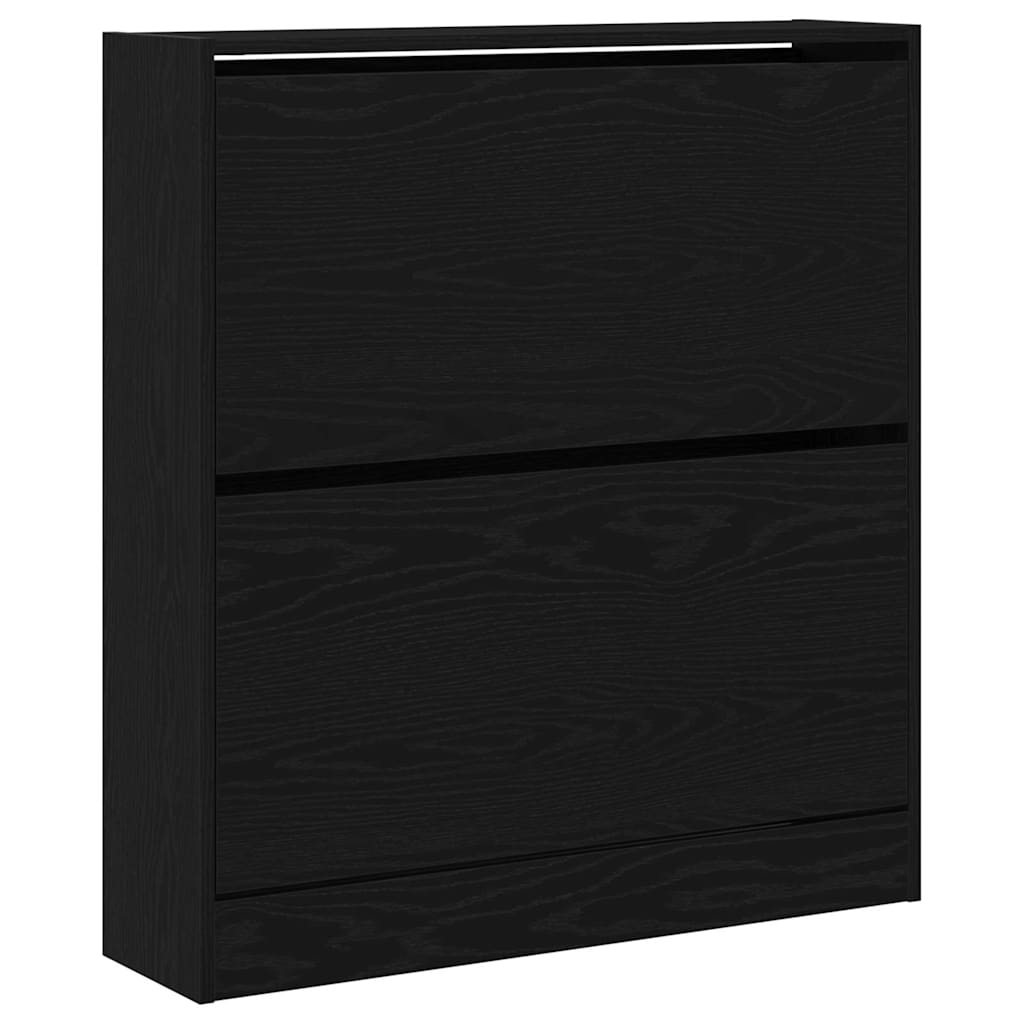 Mobile per scarpe con lo scaffale Rovere Nero 80 x 21 x 87,5 cm