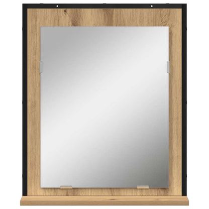 Specchio con lo scaffale rovere artigianale 50 x 12 x 60 cm