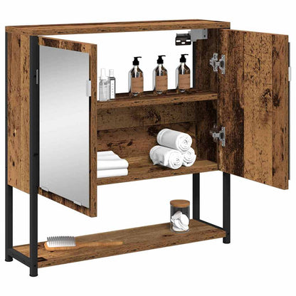 Mobiletto per specchio con porta Legno vecchio 60 x 16 x 60 cm