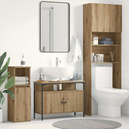 Armadio per Lavabo da Bagno rovere artigianale 80 x 30 x 60 cm
