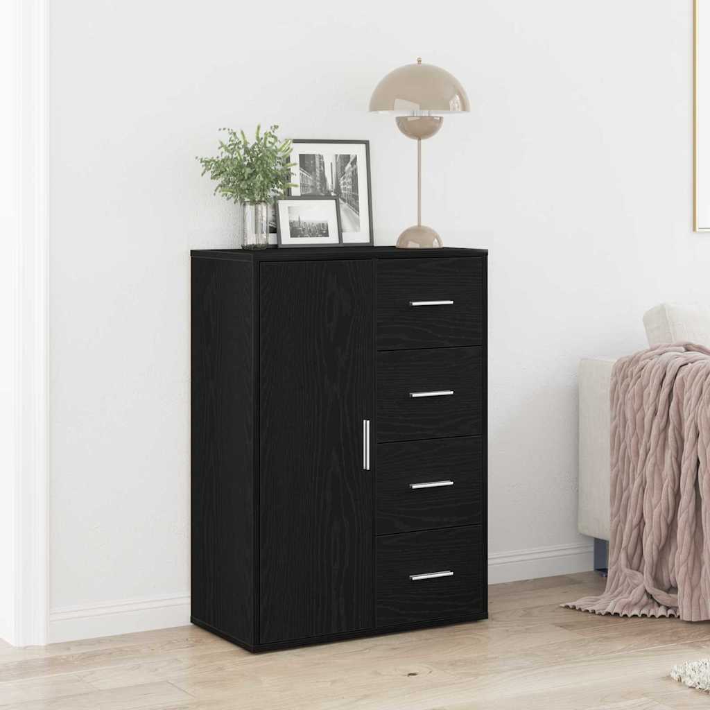 Credenza Rovere Nero 60 x 31 x 84 cm Legno multistrato