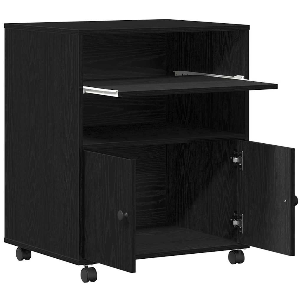 Supporto per Stampante Rovere Nero 60 x 48 x 74 cm
