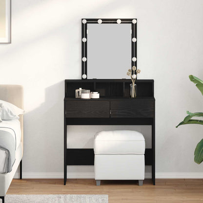 Tavolo da Trucco con cassetto Rovere nero 80 x 41 x 144.5 cm