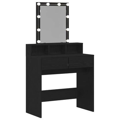 Tavolo da Trucco con cassetto Rovere nero 80 x 41 x 144.5 cm
