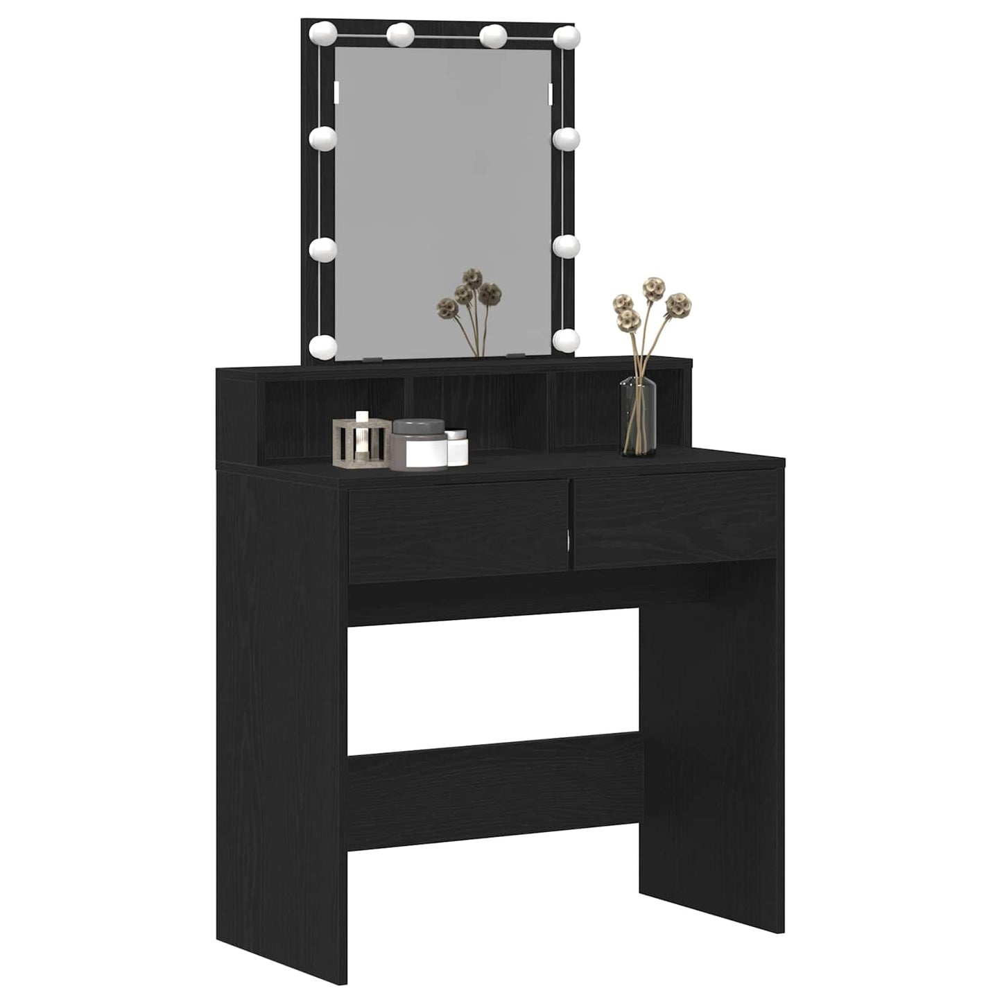 Tavolo da Trucco con cassetto Rovere nero 80 x 41 x 144.5 cm