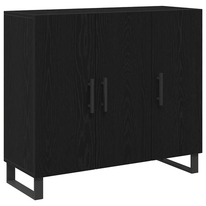 Credenza Rovere Nero 90 x 34 x 80 cm Legno multistrato