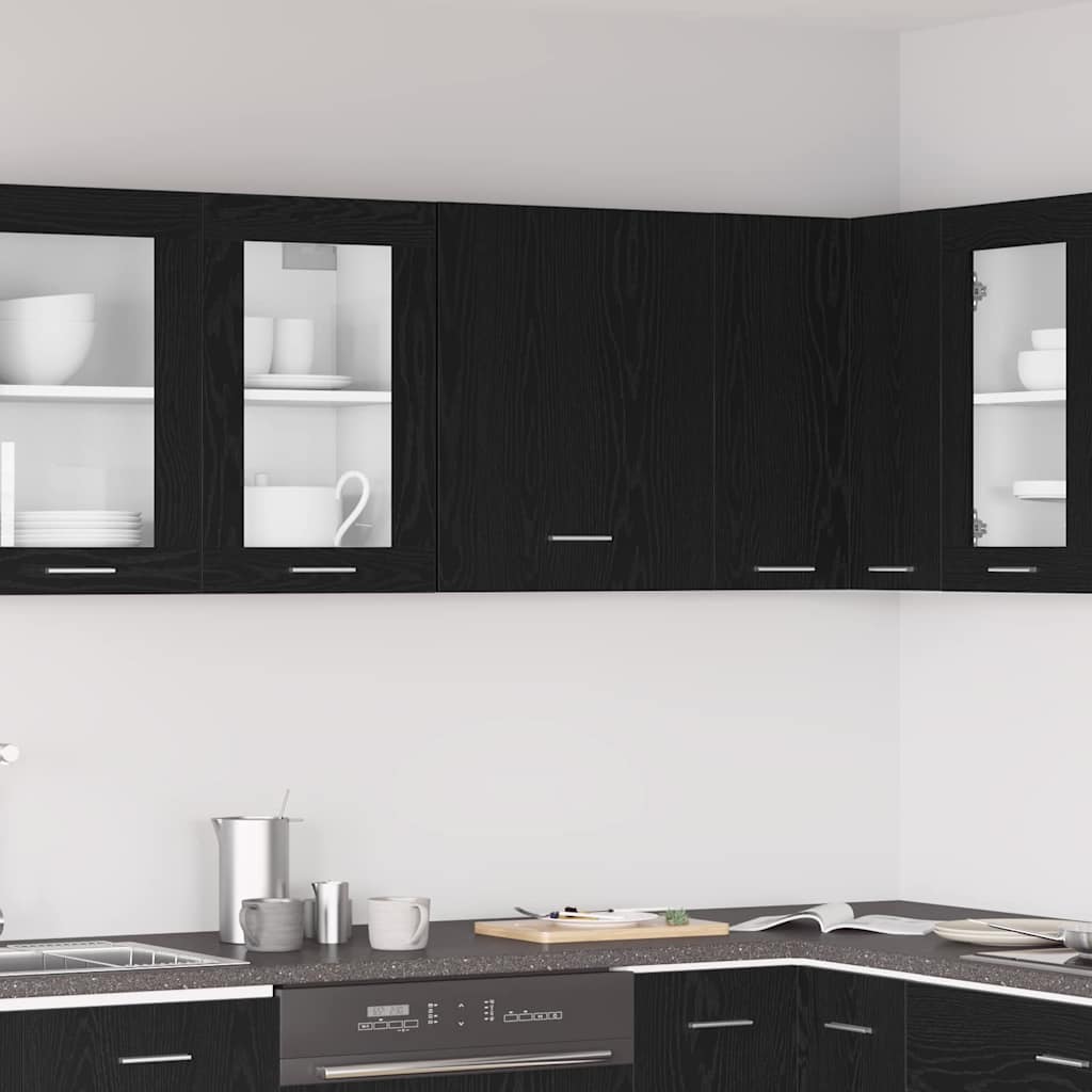 Armadio pensile con porta Riga Rovere nero 50 x 31 x 60 cm
