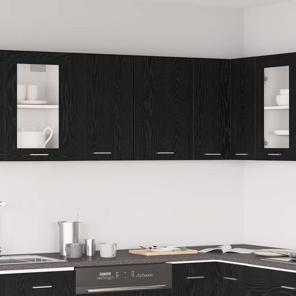 Armadio pensile Lyon Rovere Nero 80 x 31 x 60 cm