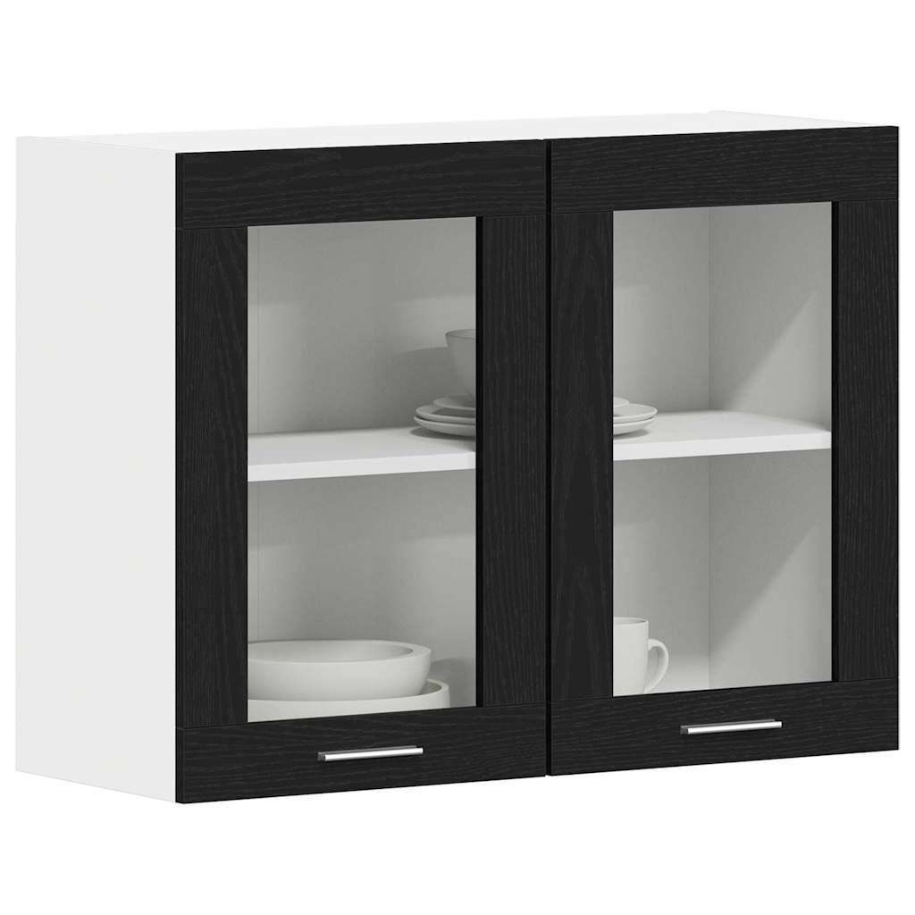 Armadio pensile Lyon Rovere Nero 80 x 31 x 60 cm
