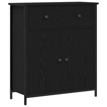Credenza Rovere Nero 70 x 30 x 80 cm Legno multistrato
