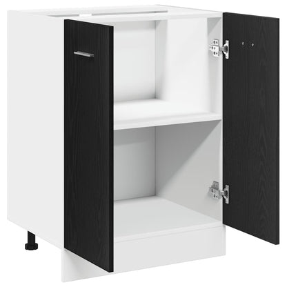 Mobile Base Rovere Nero 60x46x81,5 cm Legno Ingegnerizzato