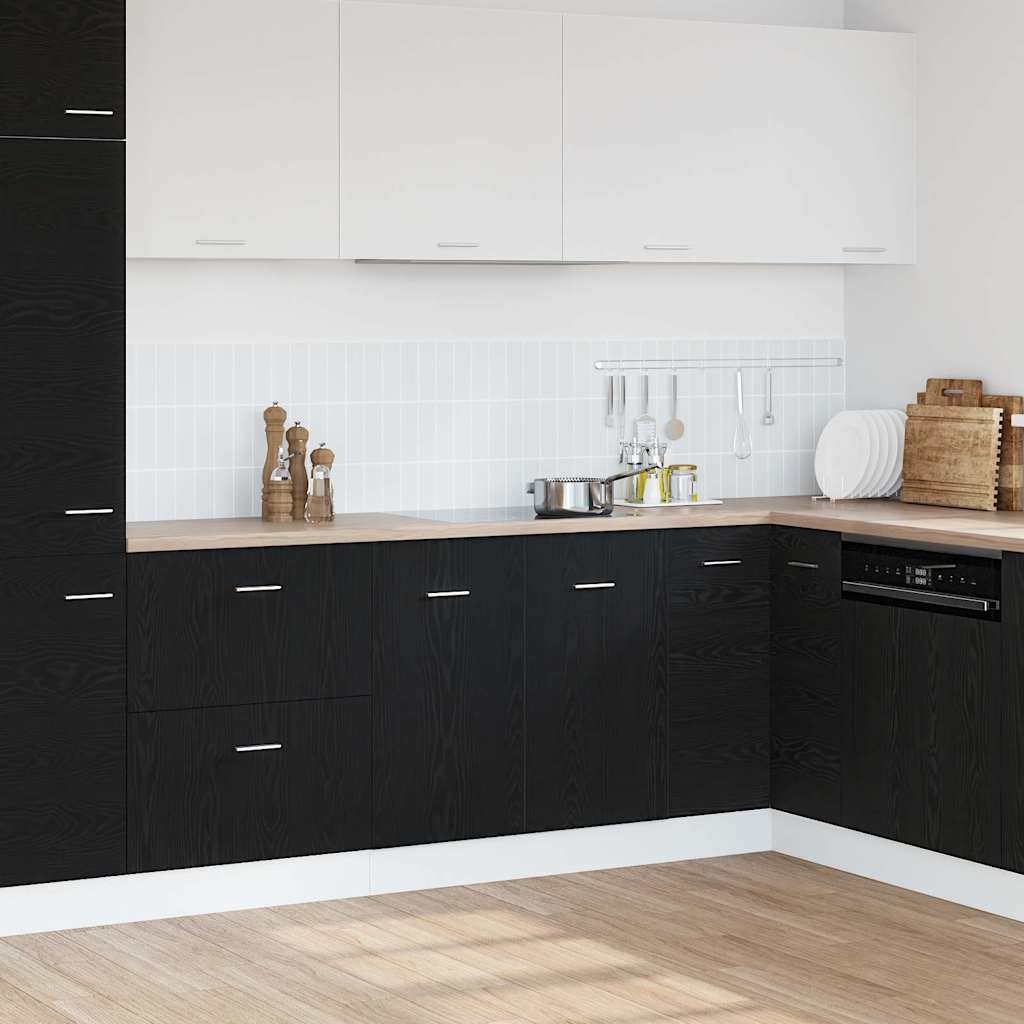 Mobile Sotto Lavello Rovere Nero 80x46x81,5 cm Legno Ingegnerizzato