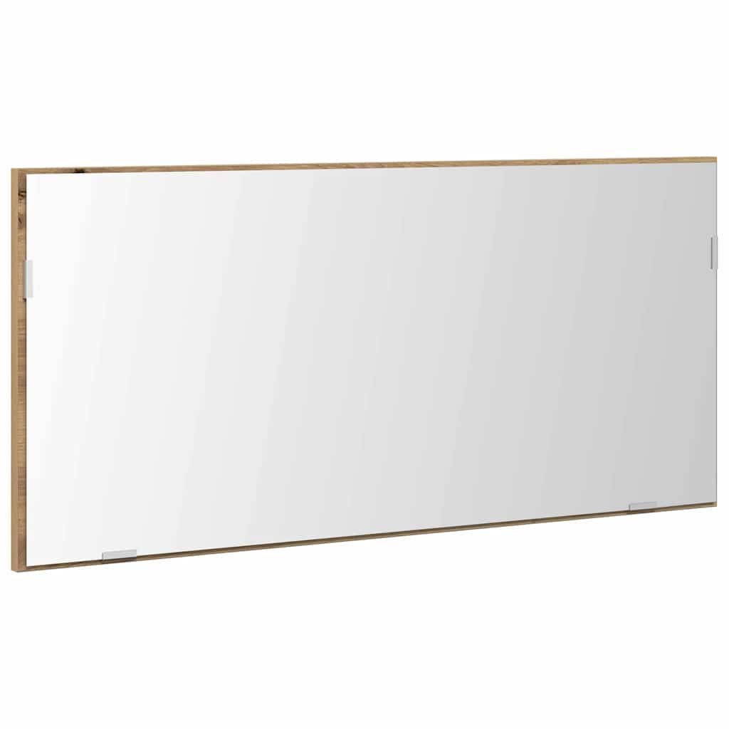 Specchio con luci a strisce a LED rovere artigianale 80 x 37 cm