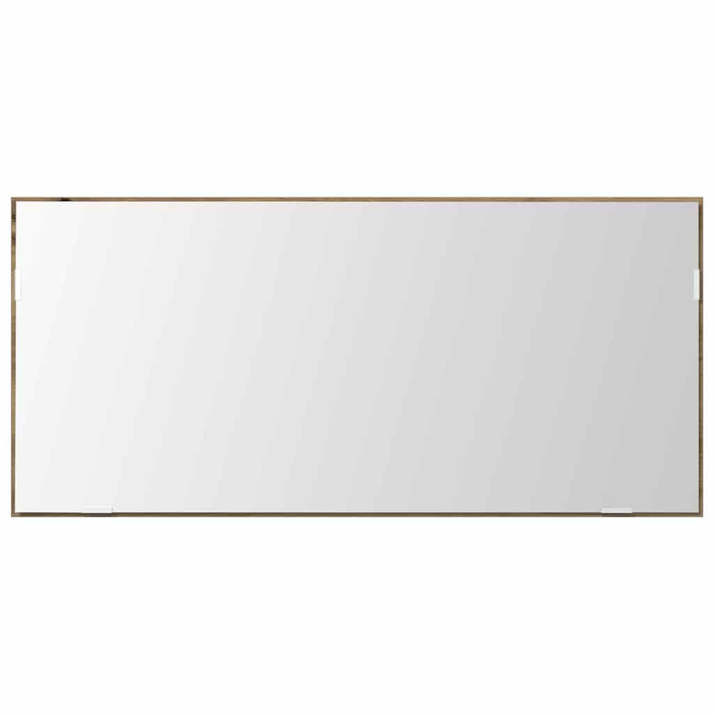 Specchio con luci a strisce a LED rovere artigianale 80 x 37 cm
