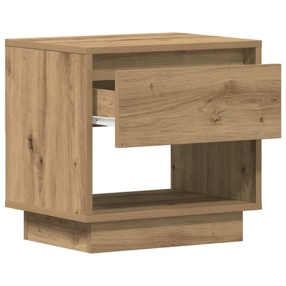 Comodino con cassetto 2 pcs Rovere artigianale 45 x 34 x 44 cm