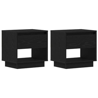 Comodino 2 pcs Rovere Nero 45 x 34 x 44 cm Legno multistrato