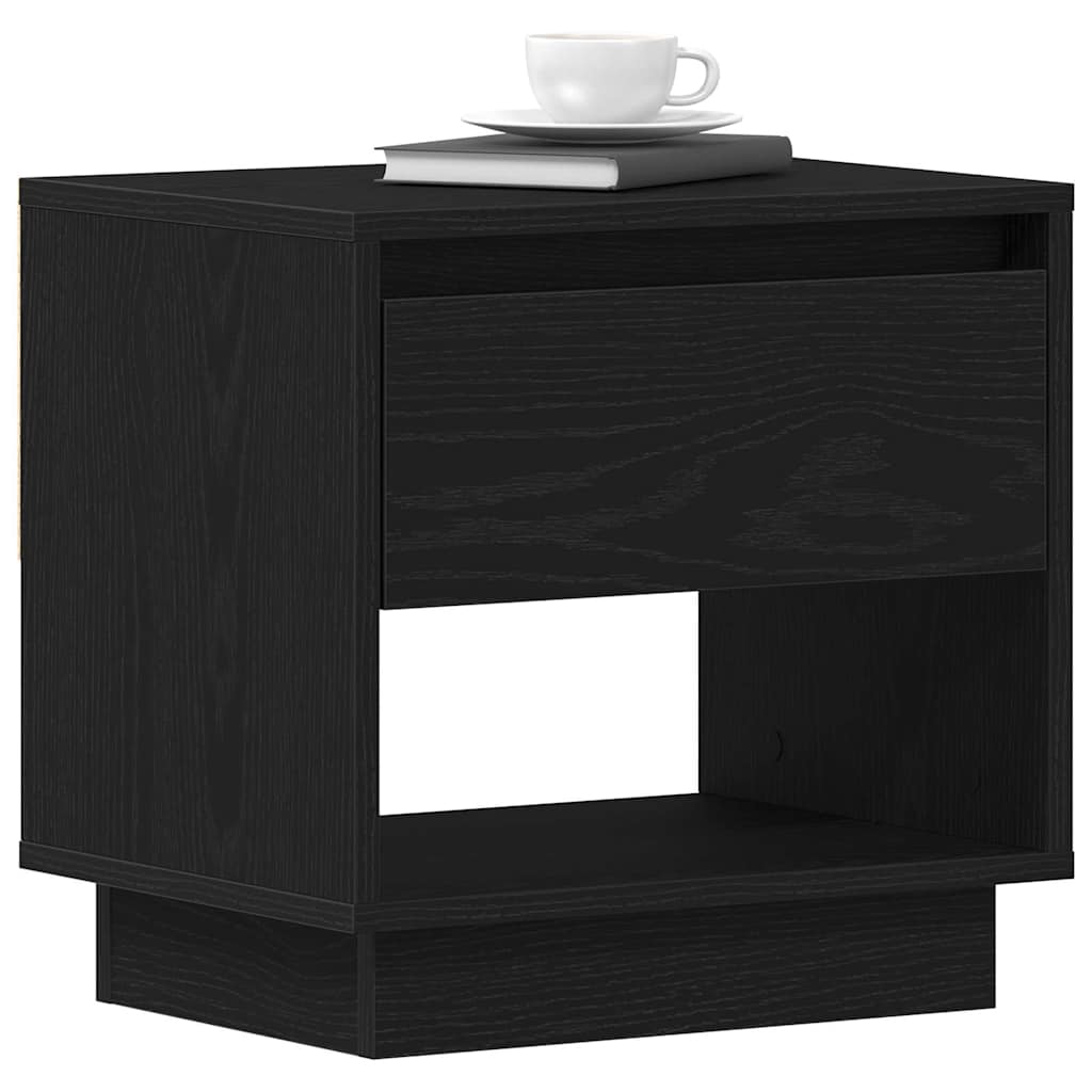 Comodino 2 pcs Rovere Nero 45 x 34 x 44 cm Legno multistrato