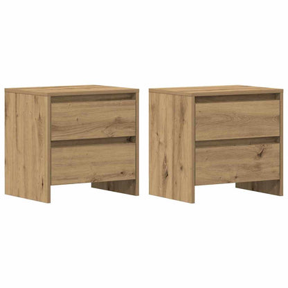 Armadio da Notte 2 pcs Rovere artigianale 45 x 34 x 44,5 cm
